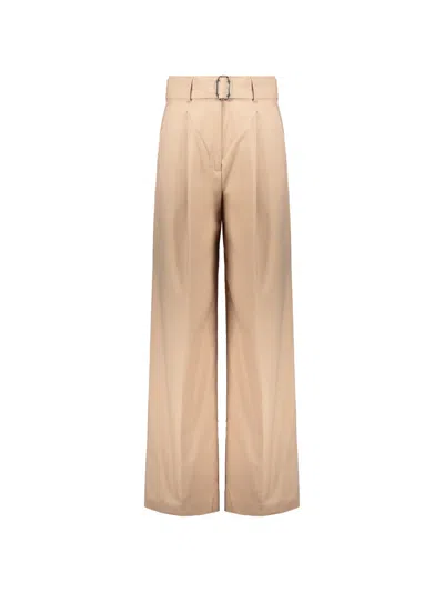 Moorer Belted Wide-leg Trousers In Pink