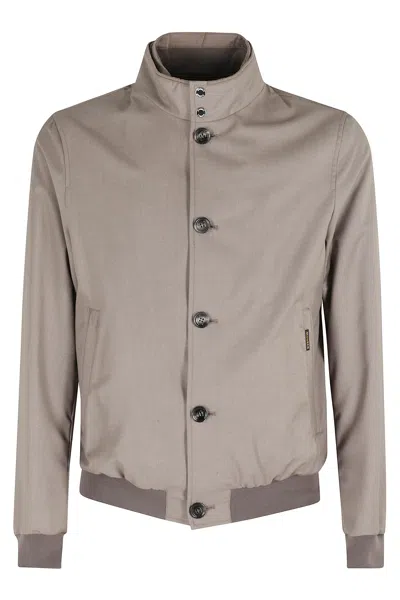 Moorer Bernie Pum Over Fit Bomber In Brown