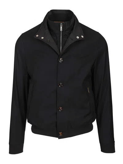 Moorer Bernie-pum Bomber Over Fit Jackets Blue In Black