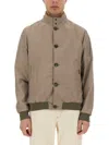 Moorer Bernie Bomber Jacket Front Pockets In Brown