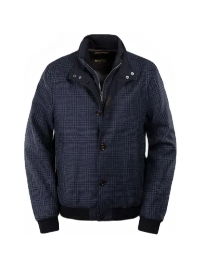 Moorer Bernie-lp6 Double-collar Bomber Jacket In Blue