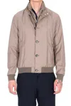 Moorer Double Collar Technical Bomber Jacket With Detachable Inner In Animal Print
