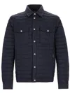 Moorer Bersan S3 Collared Quilted Jacket Pockets In Blue