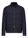 Moorer Bersan S3 Collared Quilted Jacket Pockets In Blue