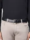 Moorer Berth-ash Leather Belt In Black