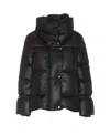 Moorer High Neck Padded Jacket With Drawstring Hem In Black