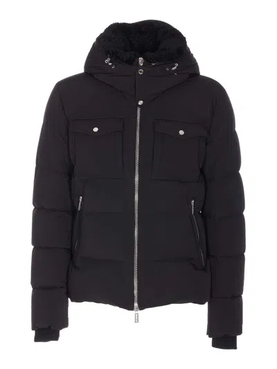 Moorer Black Alarick Down Jacket In Blue
