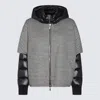 MOORER BLACK AND GREY WOOL DOWN JACKET