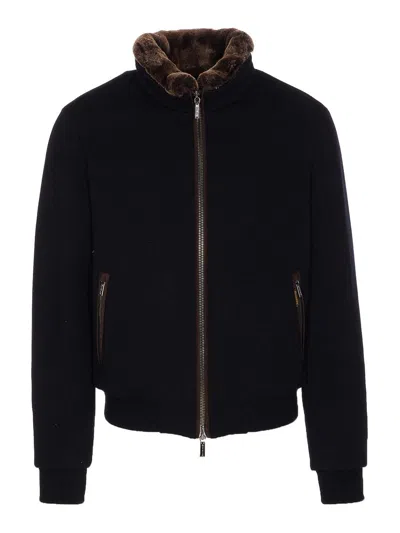 Moorer Black Bellati Jacket In Brown