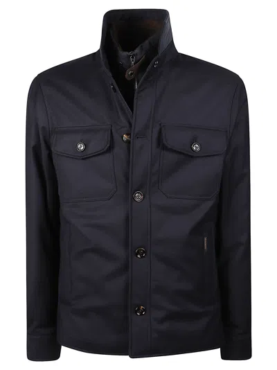 Moorer Black Dasson-ll Virgin Wool-blend Overshirt