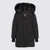 Moorer Padded Parka With Hood And Ribbed Cuffs In Black