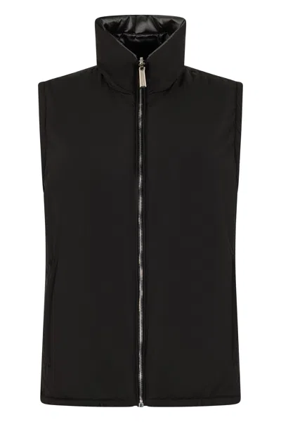 Moorer Black Elegant Vest Without Sleeves With Zipper