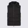 Moorer Padded Sleeveless Hooded Front Pockets Jackets In Black