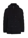 Moorer Double-breasted Hooded Quilted Down Jacket In Black