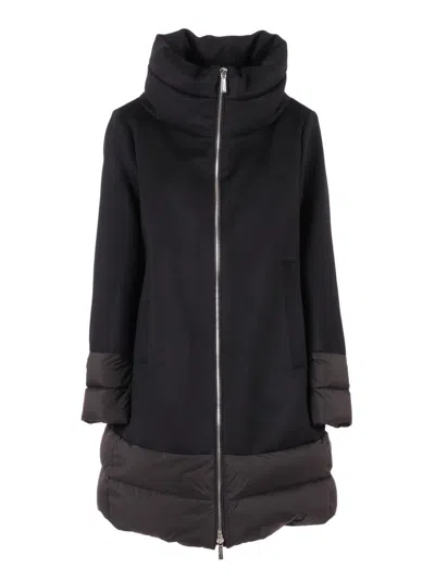 MOORER BLACK JACKET WITH HIGH COLLAR