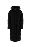 Moorer Padded Quilted Jacket Removable Hood In Black