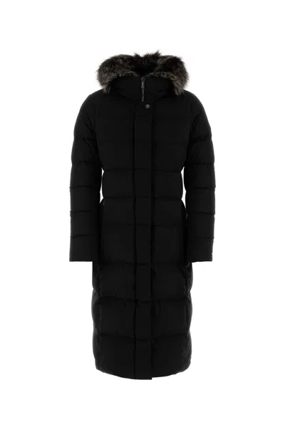 MOORER BLACK NYLON BLEND DOWN JACKET