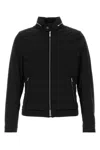 Moorer Quilted High Collar Down Jacket With Zip Pockets In Black