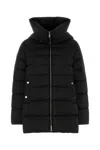 Moorer Hooded Quilted Down Jacket With Snap Button Pockets In Black