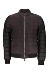 Moorer Quilted Bomber Jacket In Brown