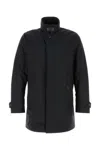 Moorer Polyester Blend Duca Jacket High Collar In Black