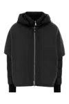 Moorer Hooded Down Jacket Featuring Quilted Sleeves In Black