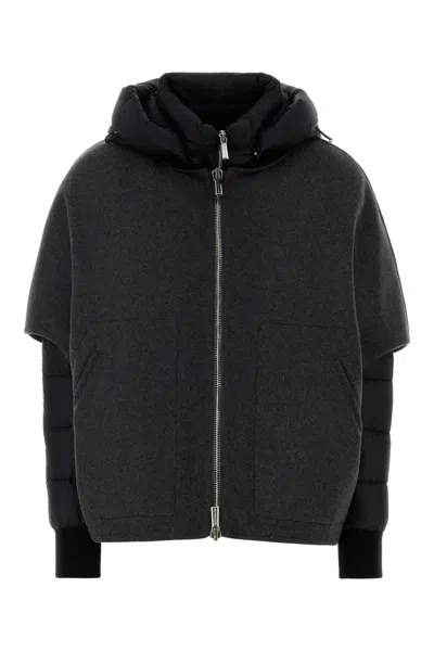 MOORER BLACK POLYESTER PEGASO DOWN JACKET
