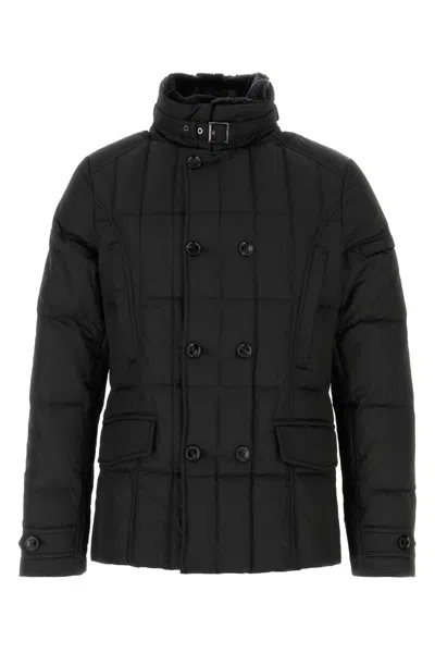 Moorer Midnight Blue Polyester Siro Down Jacket In Black