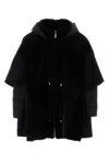 Moorer Black Shearling And Nylon Raja Jacket In Black