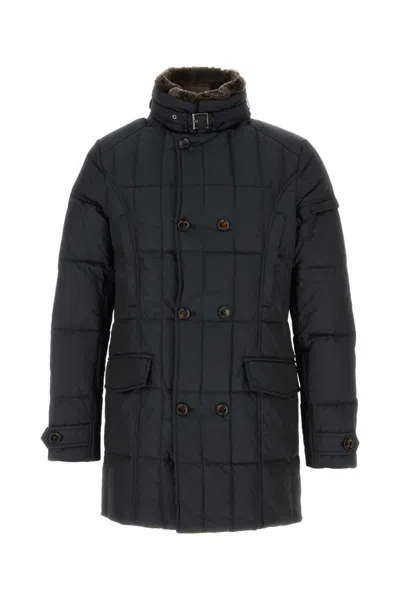 MOORER BLACK SLATE POLYESTER MORRIS JACKET