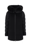 Moorer Wool Blend Down Jacket With Fur Trim In U0001