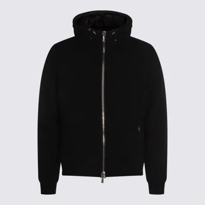 MOORER BLACK WOOL DOWN JACKET