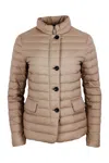Moorer Padded Jacket With Buttons In Brown