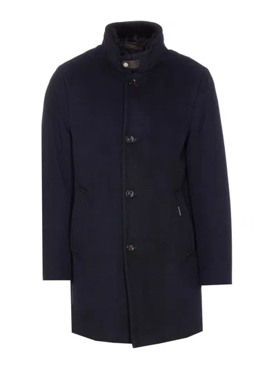 Moorer Blue Bondfur Down Jacket In Yellow