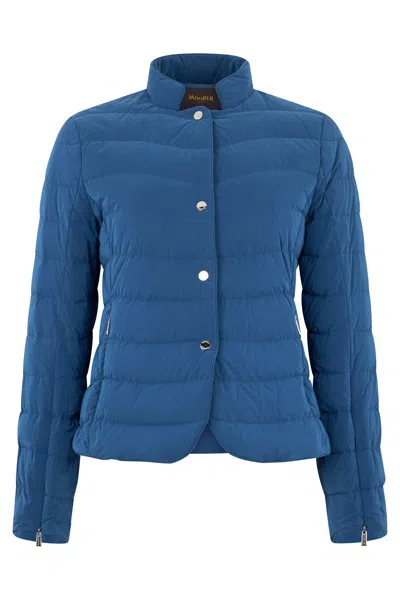 Moorer Blue Down Jacket With A Minimal And Elegant Design.