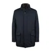 Moorer Short Jacket Featuring High Collar And Pockets In Blue