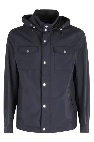 Moorer Blue Fenzi Stu Removable-hood Padded Polyester Jacket