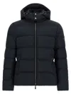Moorer Blue Solid Hood Jacket In Blue