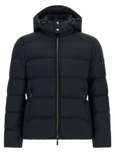 Moorer Blue Solid Hood Jacket