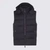 Moorer Hooded Padded Jackets With Side Zip Pockets In Blue
