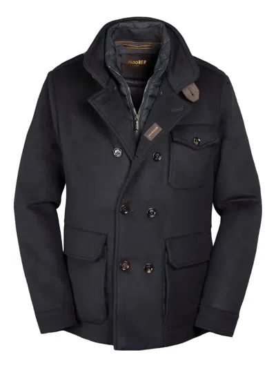 Moorer Boeri-le Double-breasted Coat In Black