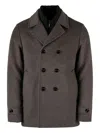 Moorer Bolgi Wool Blend Peacoat In Brown