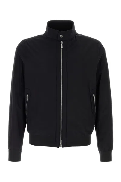 Moorer Midnight Blue Nylon Blend Albert Jacket In Black