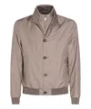 Moorer Bernie Bomber Jacket Front Pockets In Beige