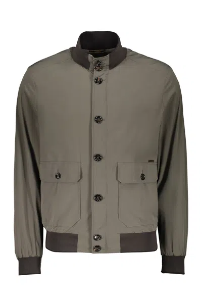 Moorer Bomber Jacket In Technical Fabric In Green