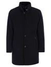 Moorer Bond - Single-breasted Cashmere Coat In Blue
