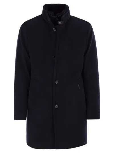 Moorer Bond - Single-breasted Cashmere Coat In Blue
