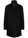 Moorer Feather-down Single-breasted Coat In Blue