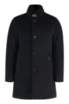 Moorer Bond Padded Wool-blend Coat In Black