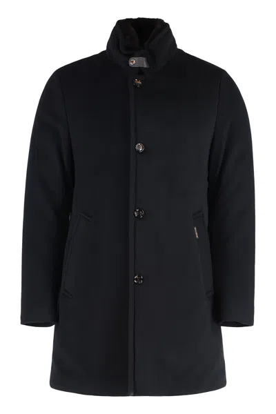 Moorer Bond Padded Wool-blend Coat In Blue